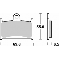 SBS, brzdové desky KH145 / KH236, Track&Sport Sinter, zlatá barva (brzdová směs RS)