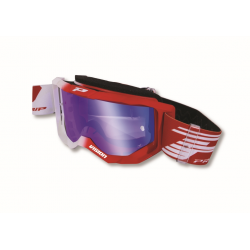 Progrip, MX brýle PG3300-127 FL VISION, barva bílá červená (sklo PG3346 modré zrcadlové Antiscratch, No Fog, Anti UV)