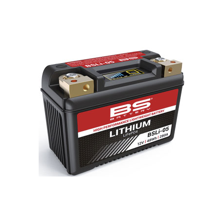 BS, akumulátr Lithium-iontový, s ukazatelem nabití LIFEPO4 BSLI-05 (134X65X92) (280A,48WH,4AH) (YTZ10S,YT12B-4,YT14B-4,YT12B