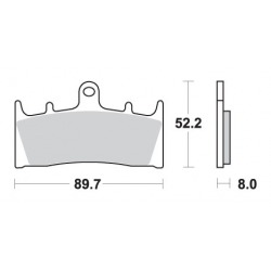 SBS, brzdové desky KH188, Track&Sport Sinter, zlatá barva (brzdová směs RS)