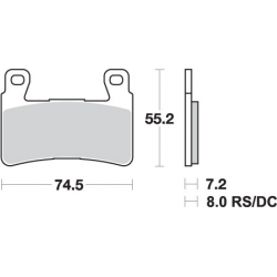 SBS, brzdové desky KH265, Track&Sport Sinter, zlatá barva (brzdová směs RS)
