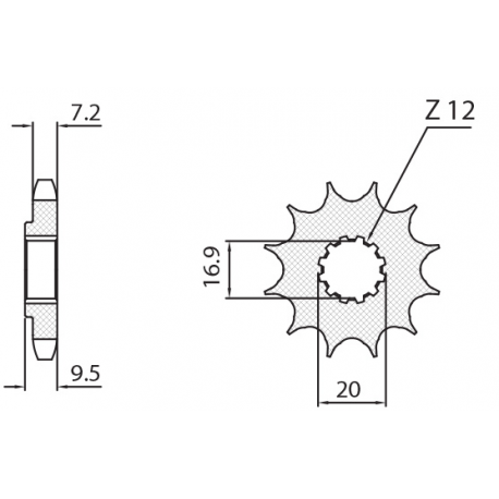 Sunstar, přední řetězové kolečko 2084 13 KTM SX 85 '04-'18 (JTF1907.13) (řetěz 428) (208413JT)
