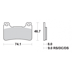 SBS, brzdové desky KH158, Track&Sport Sinter, zlatá barva (brzdová směs RS)