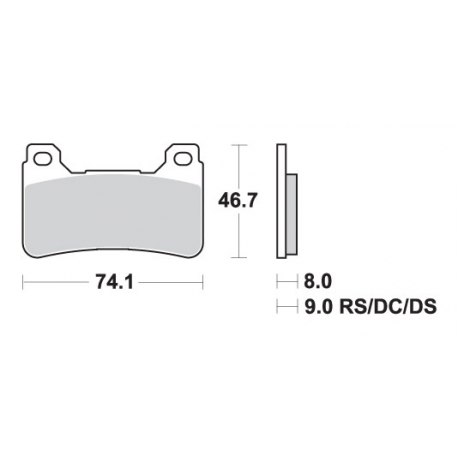 SBS, brzdové desky KH158, Track&Sport Sinter, zlatá barva (brzdová směs RS)