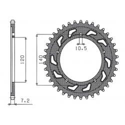 Sunstar, rozeta 4398 50 Suzuki GSR 600 '05-'10 (JTR1792.50) (řetěz 525) (439850JT)