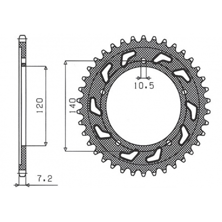 Sunstar, rozeta 4398 50 Suzuki GSR 600 '05-'10 (JTR1792.50) (řetěz 525) (439850JT)