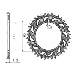 Sunstar, rozeta 300 44 Yamaha TDM 900 '02-'13, Honda XL 600V TRANSALP '91-'99 (JTR300.44) (řetěz 525) (30044JT)