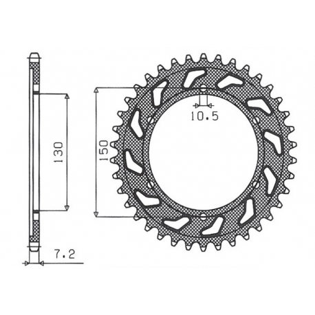 Sunstar, rozeta 300 44 Yamaha TDM 900 '02-'13, Honda XL 600V TRANSALP '91-'99 (JTR300.44) (řetěz 525) (30044JT)