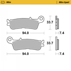 Moto-Master, brzdové desky Racing Sinter Metal SOFT: 22 (NITRO SPORT) Yamaha YZF 250 '21-, WRF 450 '21-, YZF 450 20-