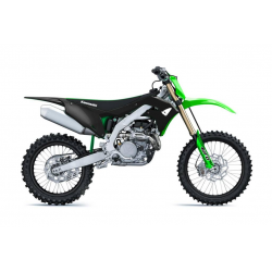 UFO, sada plastů, Kawasaki KXF 250 '21, KXF 450 '19-21 černá barva / zelená (v sadě kryty přední vidlice a polepy)