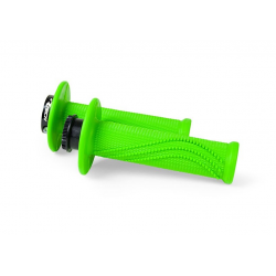 Racetech, gripy R20 LOCK-ON (22+25mm), barva zelená NEON + 8 adaptérů plynu