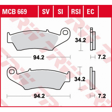 TRW Lucas, brzdové desky KH185 KH389 Organic, Honda XL 125 03-08, XR 400 96-03, XLV TRANSALP 97-13, XRV AFRIC