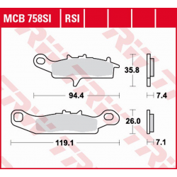 TRW Lucas, brzdové desky KH342 Sinter Offroad, Kawasaki KFX 450 / 700 04-14, KVF 700 04-06, přední