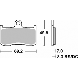 SBS, brzdové desky KH347, Track&Sport Sinter, zlatá barva, určeno pro: Kawasaki Z800/100, ZX-9R, INDIAN 1800, TRIUMPH 675/1050,
