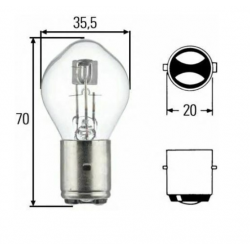 Hella, žárovka S2 45/40W 12V BA20D