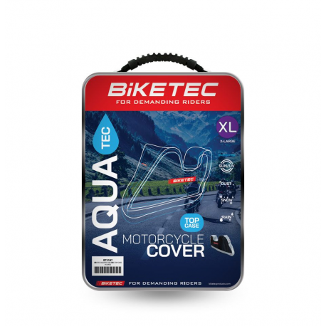 Biketec, Aquatec, voděodolný potah na motocykl, s prostorem pro centrální kufr, barva černá / šedá, rozměr M