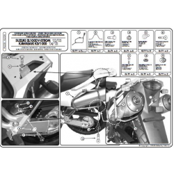 Kappa, nosiče bočních kufrů Monokey, Suzuki DL 1000 V-STROM (02-11), Kawasaki KLV 1000 (04-09) - také pod kufry Monokey RETRO