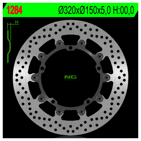NG, přední brzdový kotouč, Triumph SPEED TRIPLE 1050 '08-'15, SPRINT 1050 '10-'14 (320X150X5) (5X10,5mm) plovoucí