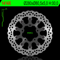 NG, přední brzdový kotouč, Kawasaki ZX6R / 6RR / 636 '03-'04 (280X80,5X5,0) (5X10,5mm)