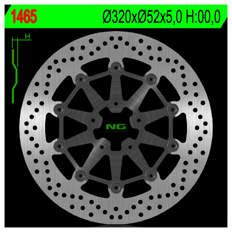 NG, přední brzdový kotouč, KTM DUKE 690 R/ABS '14-'16 (320X52X5mm) (5X8,5mm) plovoucí