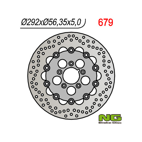 NG, přední brzdový kotouč, Harley-Davidson 883/1200/1340/1450/1584/1690/1802 plovoucí (292x56,3x5) (5x8,5mm)