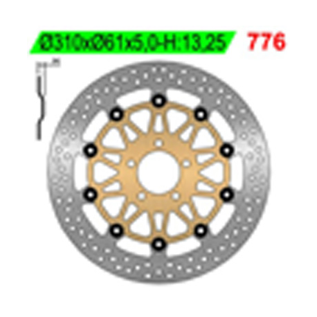 NG, přední brzdový kotouč, Kawasaki ZRX 1100/1200, ZX 9R 00-01 (310x61x5)