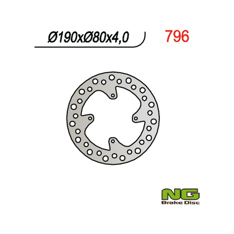 NG, zadní brzdový kotouč, Honda CR 80/85 (190X80X4) CRF150R (07-16)