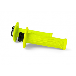 Racetech, gripy R20 LOCK-ON (22+25mm), barva žlutá neon + 8 adaptérů plynu