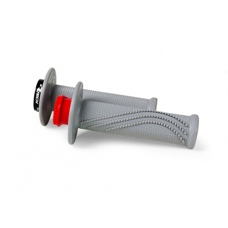 Racetech, gripy R20 LOCK-ON (22+25mm) BETA, šedá barva + 3 adaptéry plynu