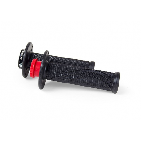 Racetech, gripy R20 LOCK-ON (22+25mm) BETA, černá barva + 3 adaptéry plynu