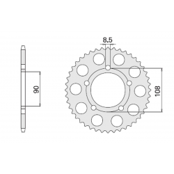 CHT, rozeta, 1022 38 (1022-38) Ducati 500/600 PANTAH`81-82, PASO 750`87