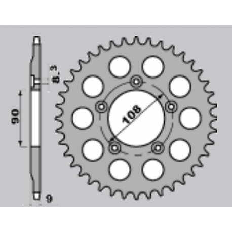 JR, rozeta 1026 38 Ducati 750 PASO '86-'90, 906 PASO '90-'93