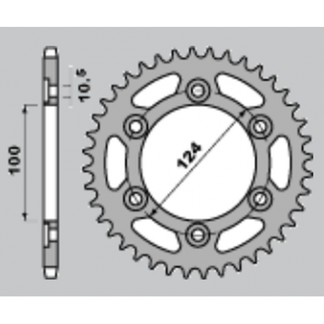CHT, rozeta, 1027 45 (735-45) Ducati MONSTER 696 08-14 (JTR735.45) (řetěz 520)