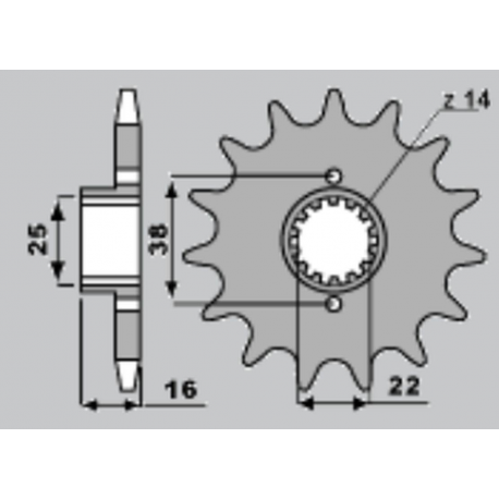 CHT, přední řetězové kolečko, 2050 14 Ducati 748/916/944/996 1000