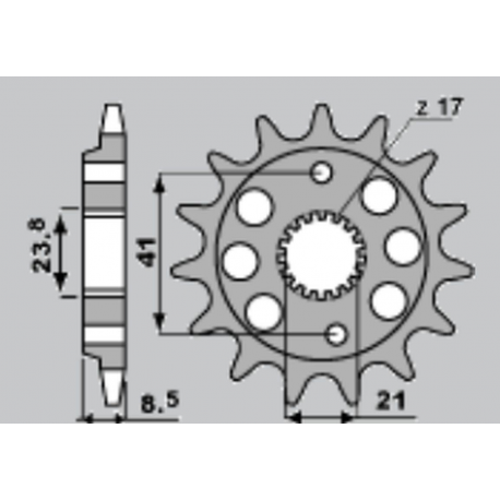 CHT, přední řetězové kolečko, 2071 14 Honda XR 400R 96-00, TRX 400RX 99-04 (4049-14) (JTF1332.14)