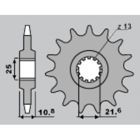 JR, přední řetězové kolečko 2086 17 Yamaha TDM 850 '96-'98 (JTF1586.17)