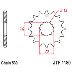 JT, přední řetězové kolečko, 2090 18, s gumovou výplní, Triump DAYTONA 955/SPRINT ST/SPRINT GT (JTF1180.18RB) (řetěz 530)