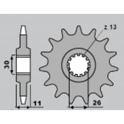 CHT, přední řetězové kolečko, 2091 16 Yamaha FZ8 (10-15), MT 09 (14-16), MT 07 (14-16) TDM 900 (02-13) (JTF1591.16) (řetěz 525)