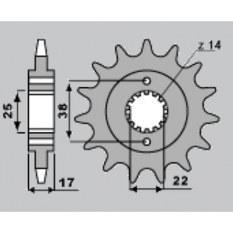 CHT, přední řetězové kolečko, 2094 15 Ducati 900 MONSTER I.E. 00-02 (4041-15)