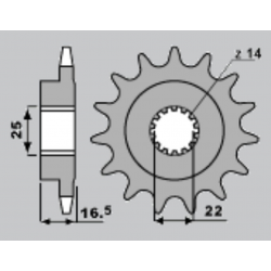JR, přední řetězové kolečko 2114 15 Ducati 796/820/821/848/992/998/999/1000/1100 (JTF741.15)