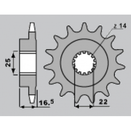 JR, přední řetězové kolečko 2114 15 Ducati 796/820/821/848/992/998/999/1000/1100 (JTF741.15)