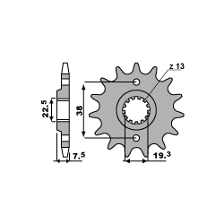PBR, přední řetězové kolečko, 2116 13 18NC Suzuki LTR 450 '06-'12, LTZ 400 '03-'13, RMX 450 '10-'13, Kawasaki KFX 400, HYOSUNG T