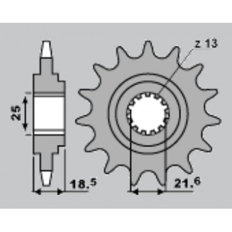 CHT, přední řetězové kolečko, 2119 14 (A4254065141) Kawasaki Z750/Z800