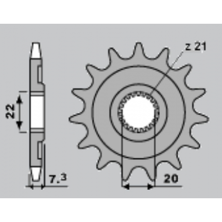 CHT, přední řetězové kolečko, 2120 12 Honda CRF 250 '04-'17, CR 125 '04-'07 (JTF1323.12)
