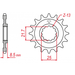 Grosskopf, přední řetězové kolečko, 2137 17 Kawasaki ZX 10R '06-'11