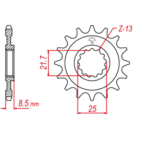 Grosskopf, přední řetězové kolečko, 2137 17 Kawasaki ZX 10R '06-'11