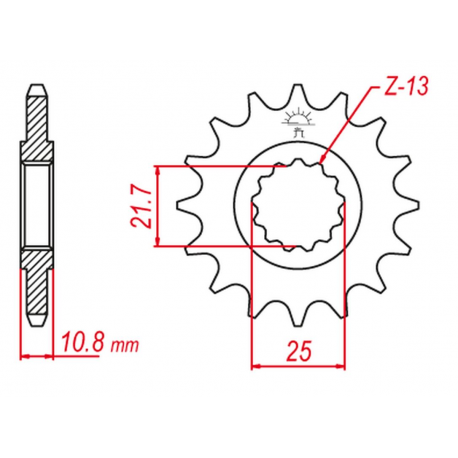 Grosskopf, přední řetězové kolečko, 2142 15 Yamaha YZF R6 '06-'09 (-1) (JTF1586.15)
