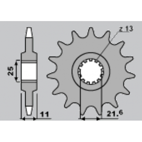 CHT, přední řetězové kolečko, 2142 16 Yamaha R6 '06-'14 (525)