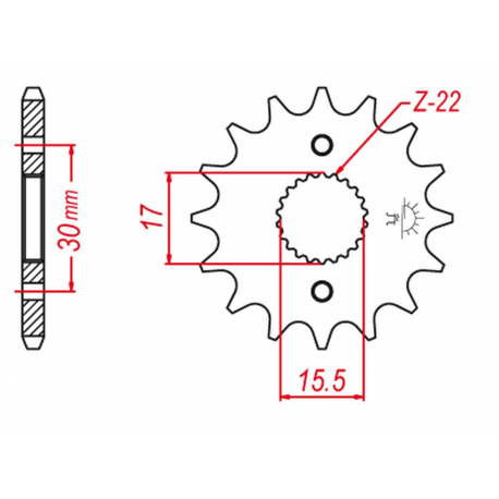 Grosskopf, přední řetězové kolečko, 2157 14 CRF150R '07-'15