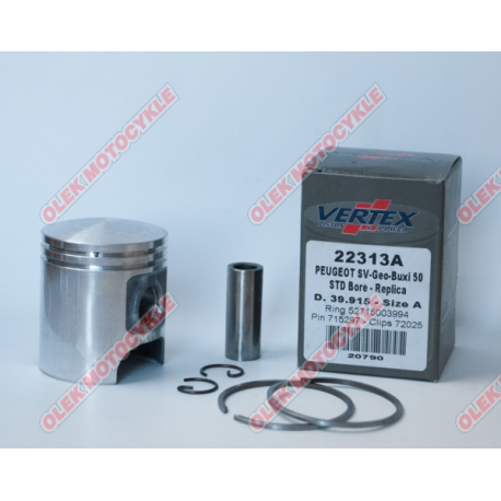 Vertex, pístní sada Peugeot SV, BUXY, ELYSEO, TREKKER 50 (39,925mm) (kroužky 52715003994 X 2 ks.)